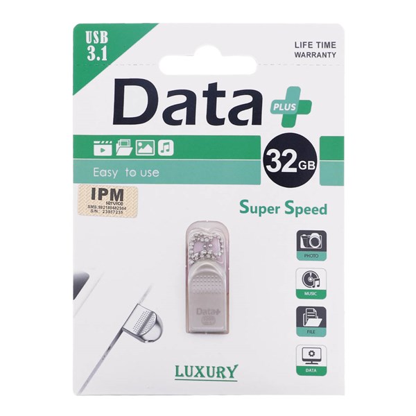 Data Plus LUXURY USB3.1 Flash Memory-32GB-نقره ای (گارانتی مادام العمر IPM)